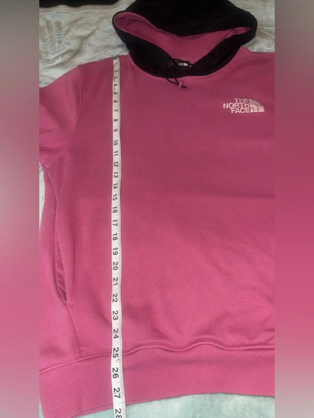 The North Face Graphic Box Logo Pullover Hoodie Men Medium Pink Black